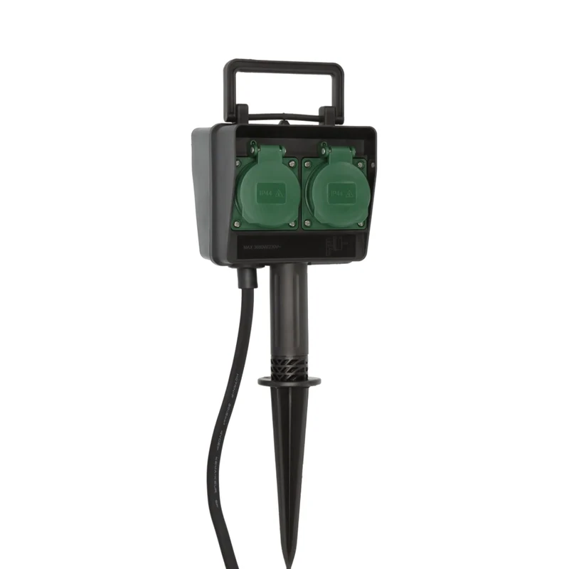 Brennenstuhl Gartensteckdose mit Erdspieß 4-fach 10m IP44 schwarz (1154450)
