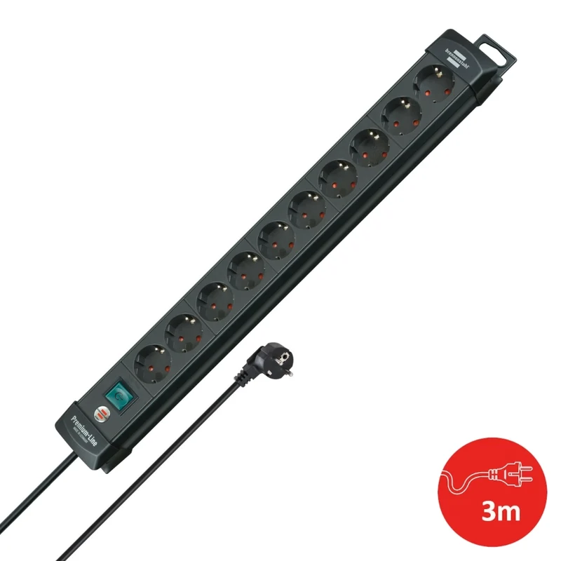 Brennenstuhl Steckdosenleiste 10-fach 3m schwarz (1951100100)